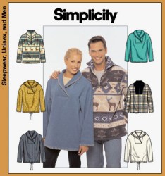 4829 Simplicity UNISEX KNIT LS ZIP TOP HOOD OR NOT PATTERN XS-M